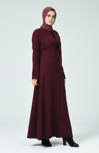 Claret Red Hijab Dress 81750-02