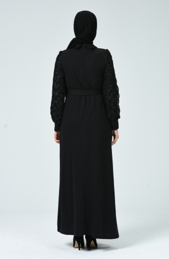 Schwarz Hijab Kleider 81760-01