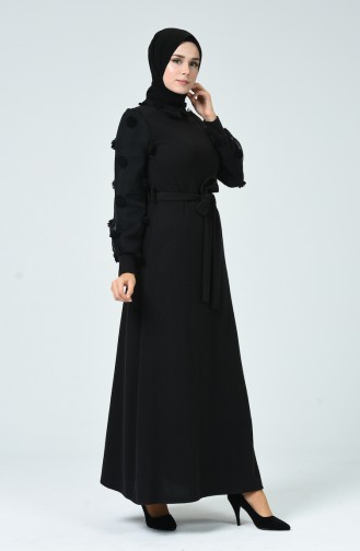 Schwarz Hijab Kleider 81761-01