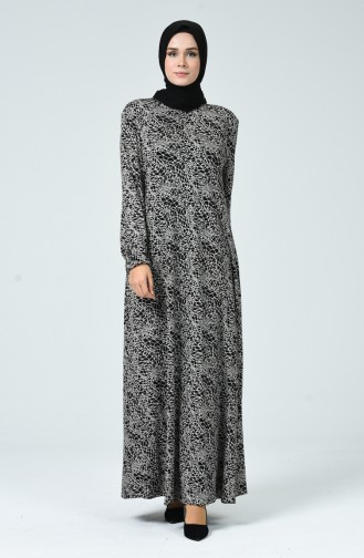  Robe Lycra à Motifs 0045-01 Noir 0045-01