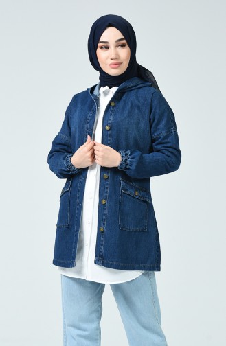 Jeans Jacke mit Kapuze 6074-01 Dunkelblau 6074-01