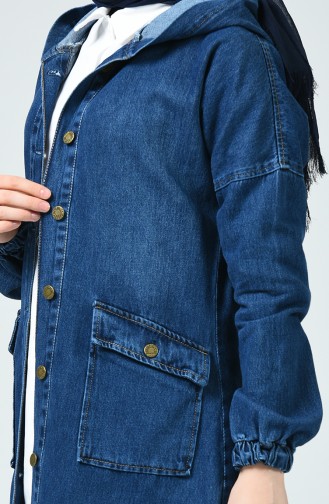 Jeans Jacke mit Kapuze 6074-01 Dunkelblau 6074-01