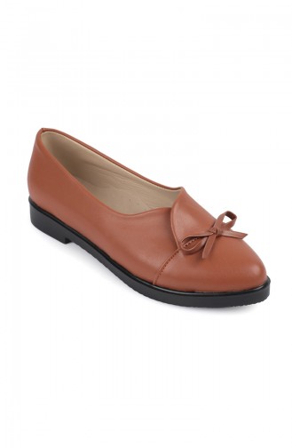 Tobacco Brown Woman Flat Shoe 77801-1