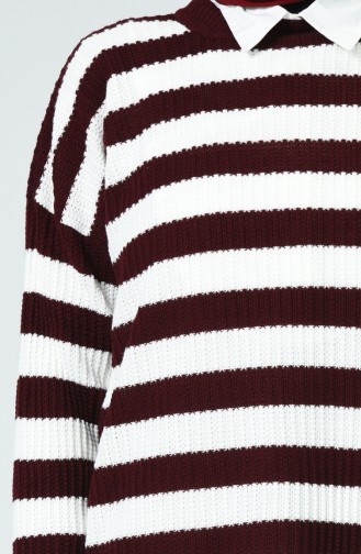 Tricot Striped Sweater Bordeaux 0014-02