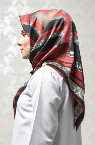 Patterned Rayon Scarf Red 90645-04