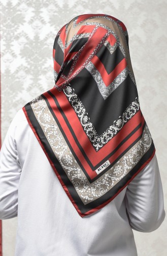 Patterned Rayon Scarf Red 90645-04