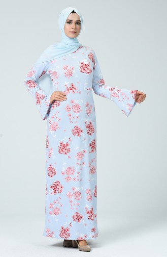 Baby Blue Hijab Dress 4331C-01