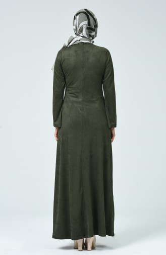 Khaki Hijab Dress 1346-02