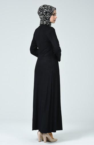 Kleid aus Wildleder 1346-03 Schwarz 1346-03
