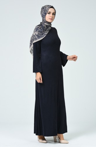 Navy Blue Hijab Dress 1346-04
