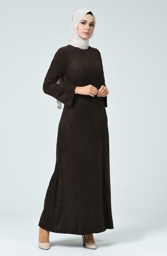Brown Hijab Dress 1346-05