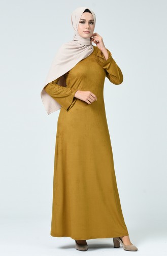 Mustard Hijab Dress 1346-06