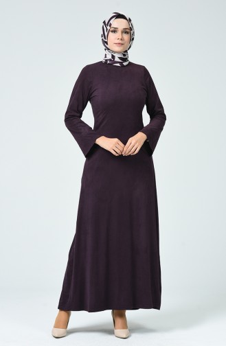 Plum Hijab Dress 1346-07