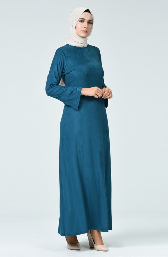 فستان أزرق زيتي 1346-08