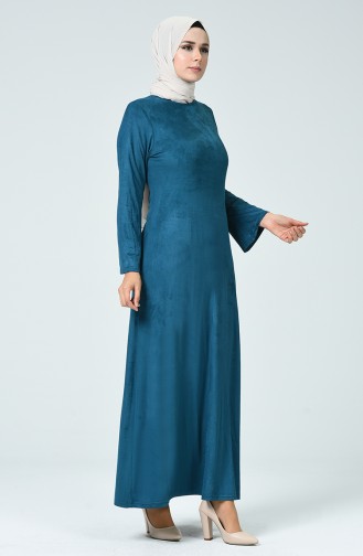 Petrol Hijab Dress 1346-08