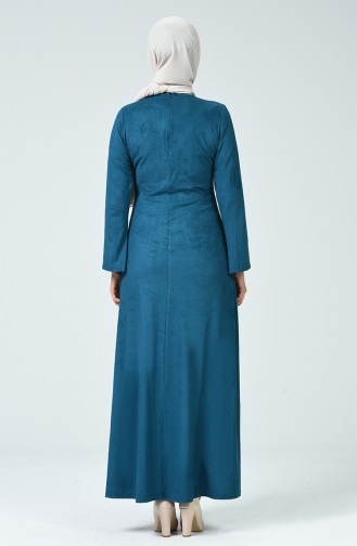 فستان أزرق زيتي 1346-08