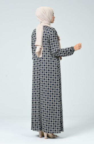Navy Blue Hijab Dress 0047-01