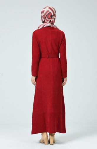 Claret Red Hijab Dress 5279-02