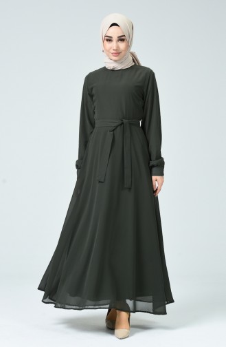 Khaki Hijab Kleider 1712-04