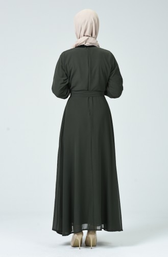 Khaki Hijab Dress 1712-04