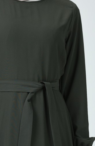 Khaki Hijab Dress 1712-04