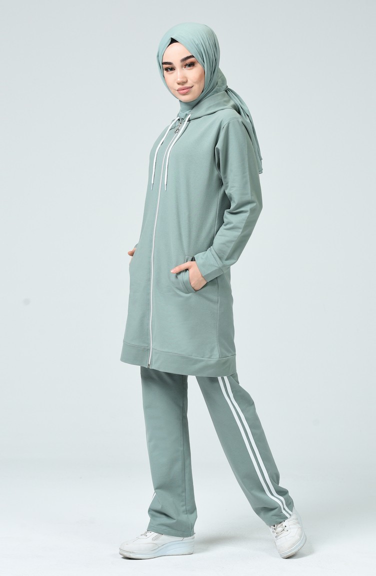 mint green jogging suit