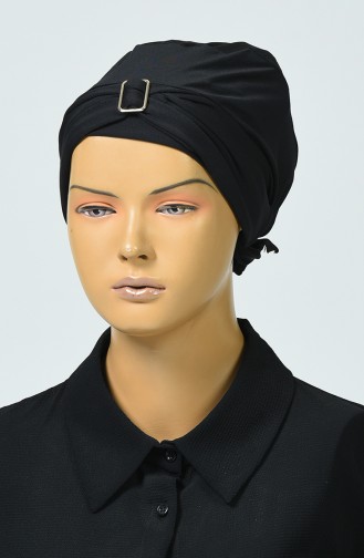 Maillot de Bain Hijab à Motifs 0406-02 Noir Fuchsia 0406-02