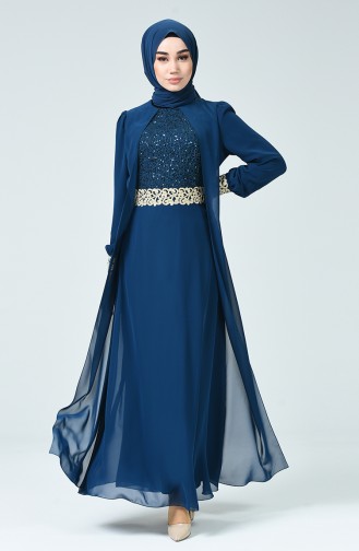 Petrol Hijab Dress 52700-07