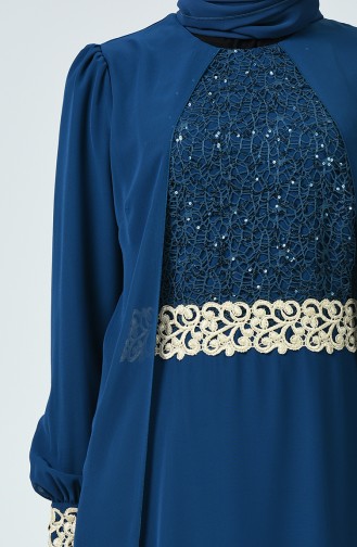 Petrol Hijab Dress 52700-07