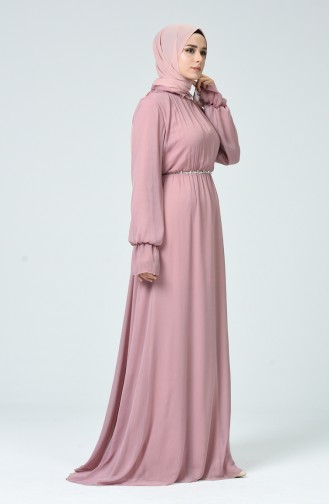 Gerafftes Chiffon Kleid  5063-01 Pink 5063-01