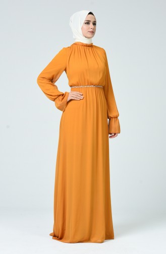 Mustard Hijab Dress 5063-03