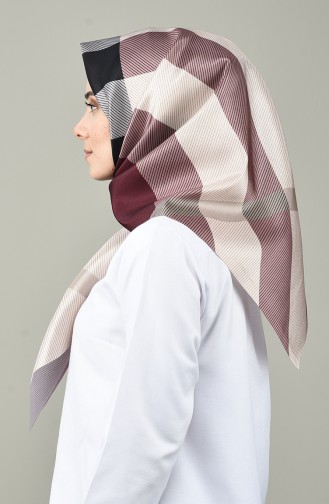 Dijital Baskılı Tafta Eşarp 95315-06 Mürdüm