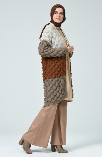 Tricot Domed Cardigan Mink 0940-04