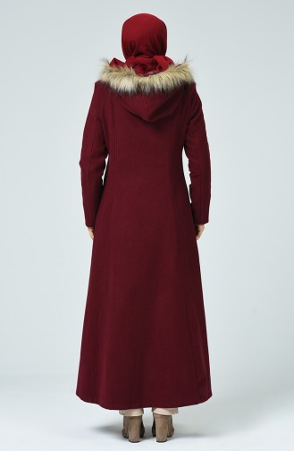 معطف طويل أحمر كلاريت 1193-02