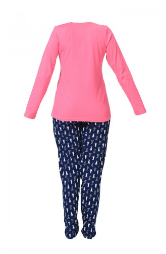 Bayan Uzun Kollu Pijama Takımı 903234-A Pembe