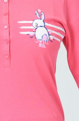 Bayan Uzun Kollu Pijama Takımı 903234-A Pembe