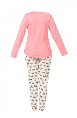 Bayan Uzun Kollu Pijama Takımı 903292-B Pembe