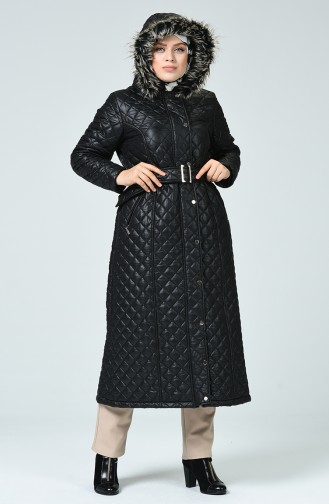 Manteau Matelassé à Capuche 504221-01 Noir 504221-01