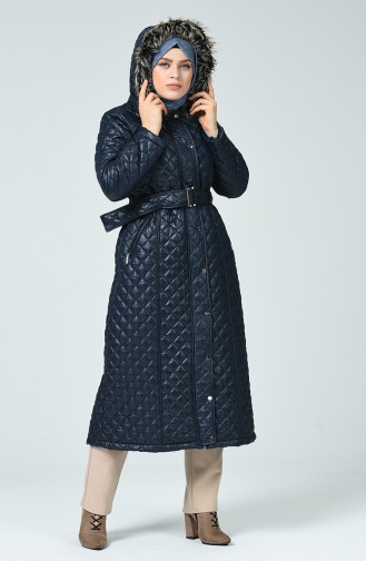 Hooded quilted Coat 504221-02 Navy Blue 504221-02