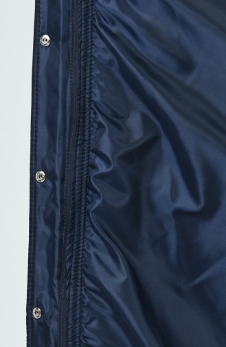 Manteau Matelassé à Capuche 504221-02 Bleu Marine 504221-02