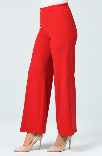 Pantalon Large en Tricot  1740-01 Rouge 1740-01