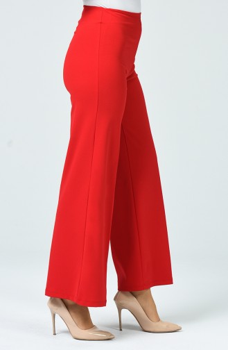 Pantalon Large en Tricot  1740-01 Rouge 1740-01