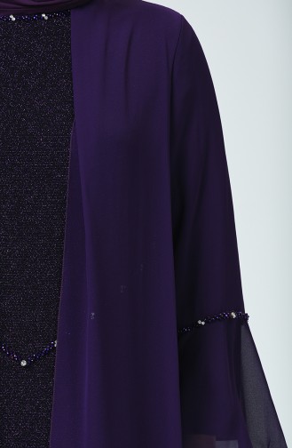 Robe de Soirée à Paillettes Grande Taille 6293-02 Pourpre 6293-02