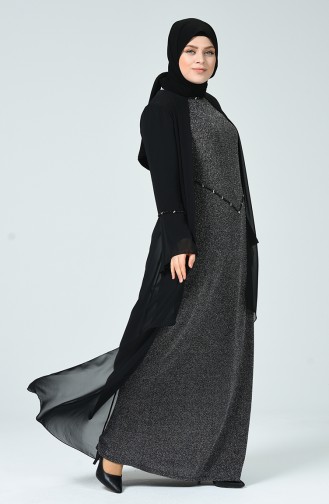 Schwarz Hijab-Abendkleider 6293-03