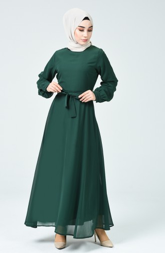 Emerald Green Hijab Dress 1712-05