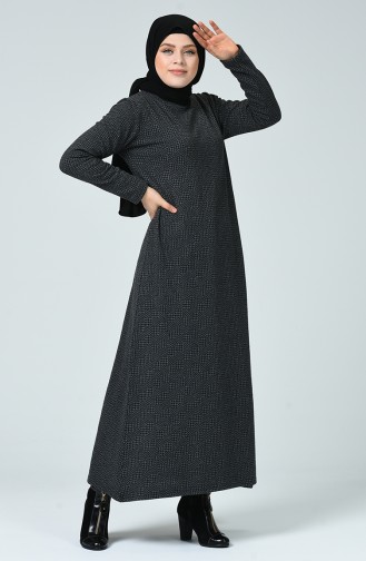 Schwarz Hijab Kleider 7949-02