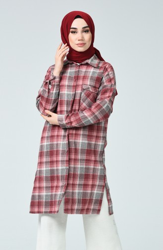 Claret red Overhemdblouse 5282-02