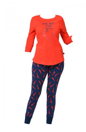 Bayan Pijama Takımı 902110-B Kırmızı
