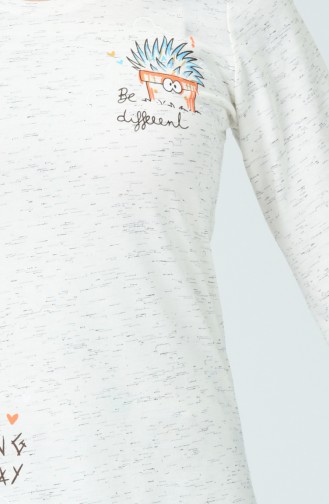 Ensemble Pyjama à Manches Longues Pour Femme 904090-A Crème 904090-A