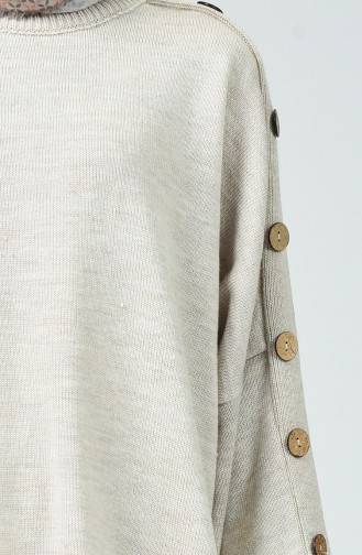 Half Sleeve Tricot Poncho Beige 0942-01